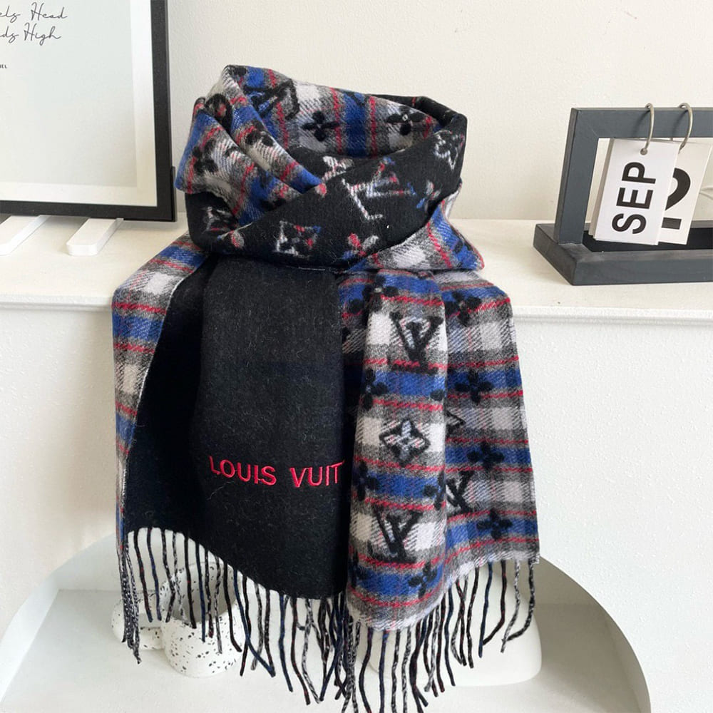 LV Monogram Gradient Tartan City Scarf