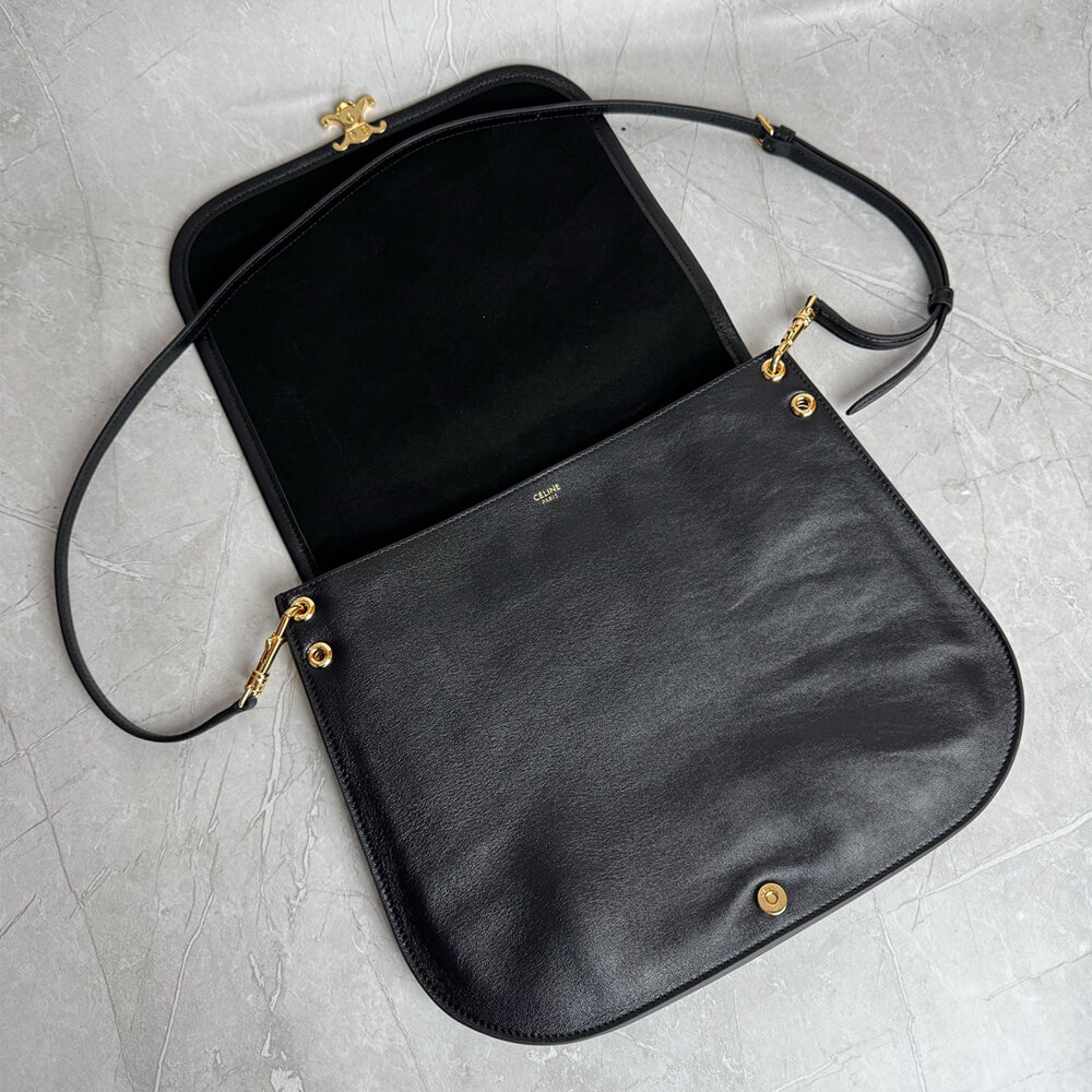 Ce1i*e SOFT TRIOMPHE BESACE IN S*pPLE SHINY LAMBSKIN(HIGH-END GRADE)
